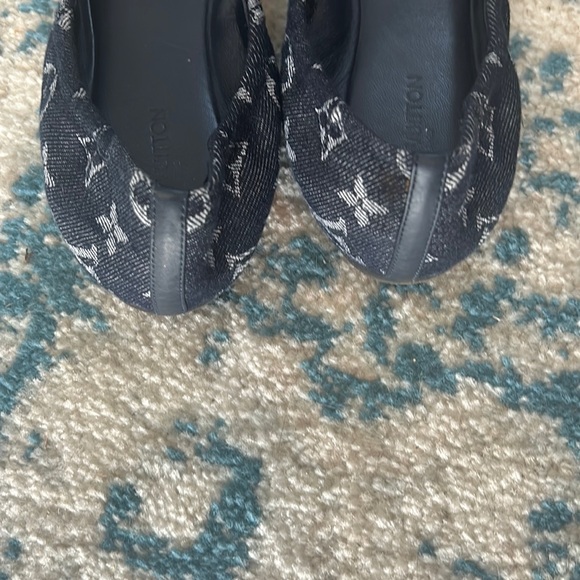 Louis Vuitton Navy Blue Monogram Denim Elba Cap Toe Ballet Flats Size 39/8.5 8 - Picture 3 of 6